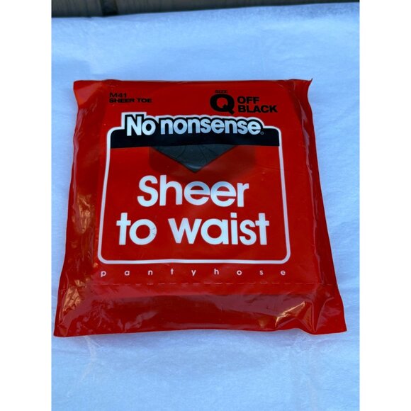 No Nonsense Sheer To Waist Pantyhose Q Off Black Nylon/Spandex/Cotton - Picture 1 of 3